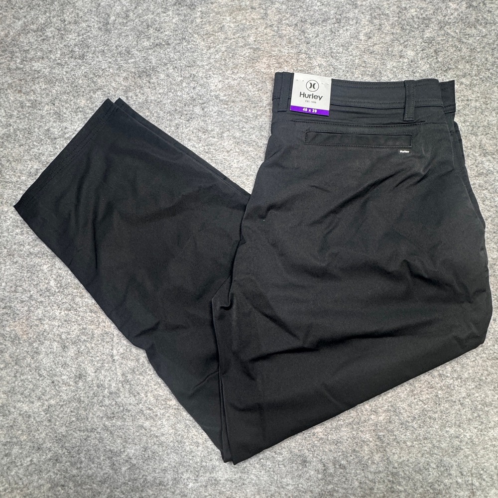 Hurley Mens Jet Set Tech Pant Black 40x29 Straight Leg Stretch HMS24-06893 NWT